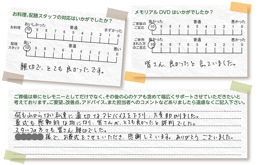 浦安市斎場 家族葬 お客様の声