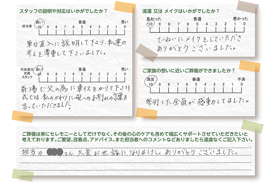 浦安市斎場 家族葬 お客様の声