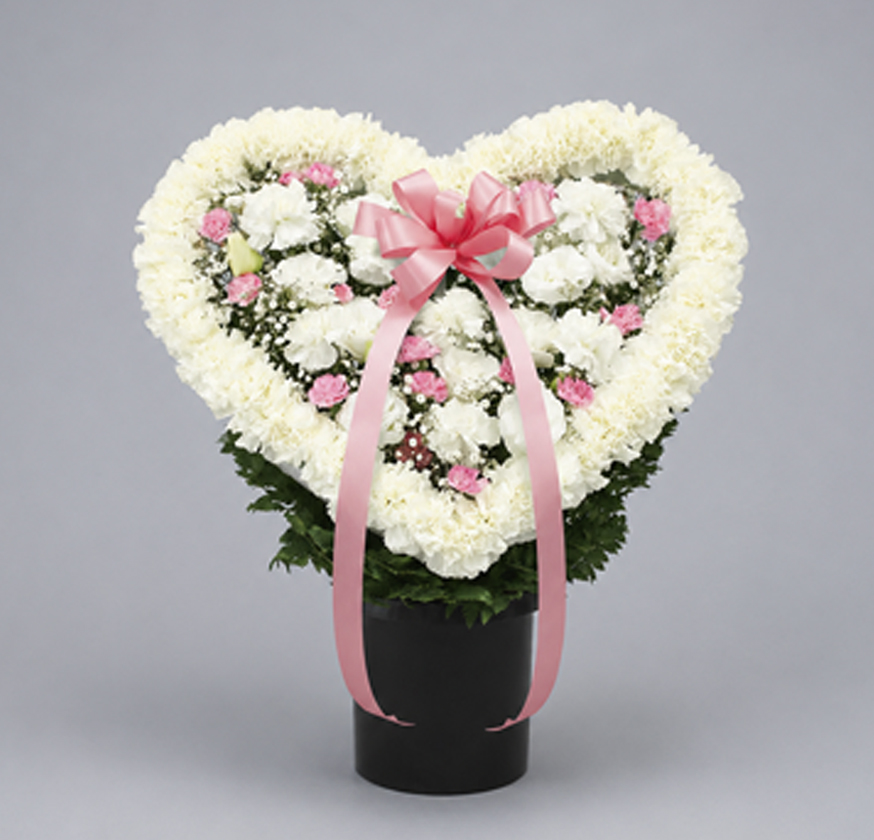 ハート供花 ピンク