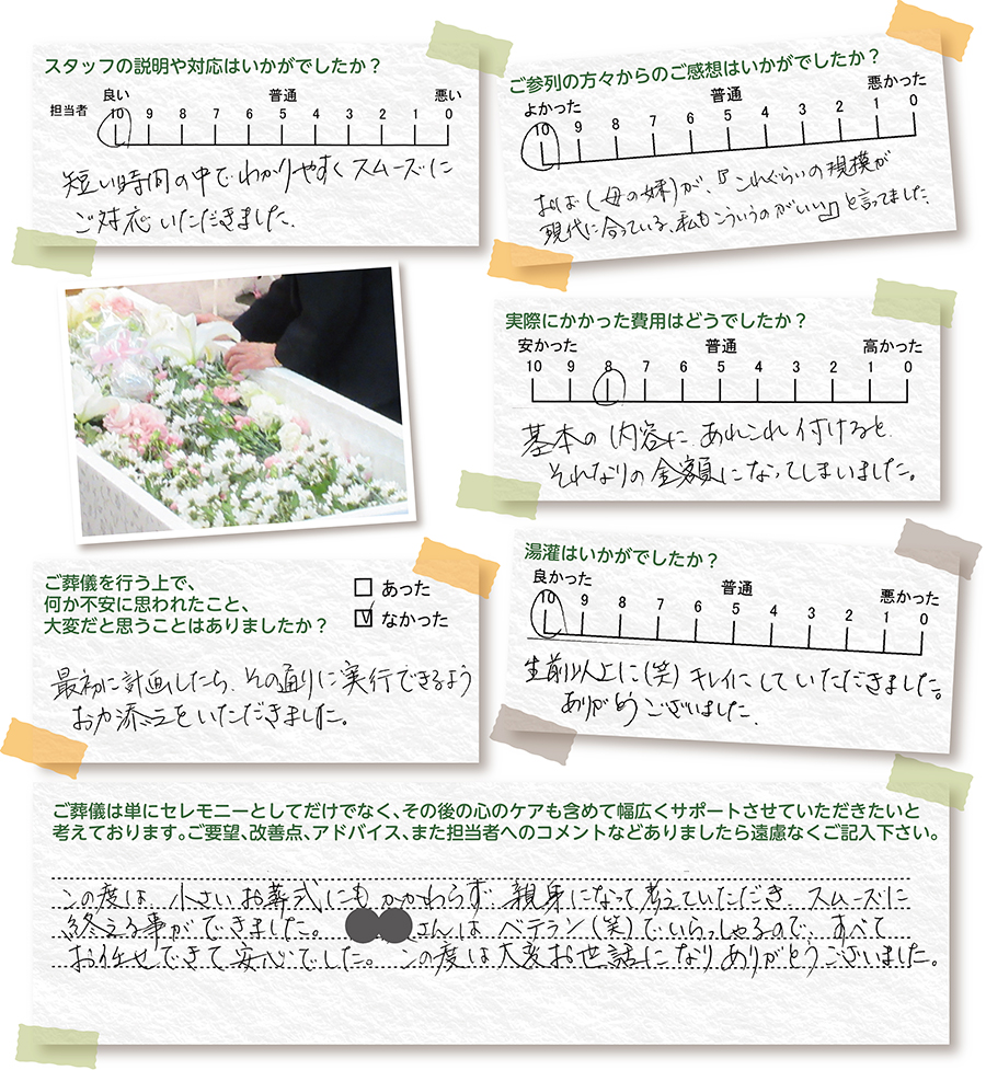 浦安市斎場 火葬式 お客様の声